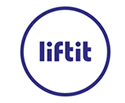 A blue circle with the word " liftit ".